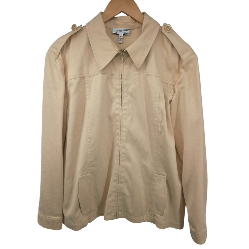 St. John Sport By‎ Marie Gray Womens Beige Jacket L
